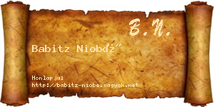Babitz Niobé névjegykártya